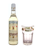Ron Caney Carta Blanca Superior 3 Aos , mit Mojito Glas 38%vol, 70cl (Rum)