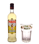 Ron Mulata Carta Blanca 3 Aos , mit Mojito Glas 40%vol, 70cl (Rum)