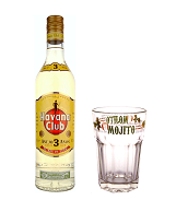 Havana Club Aejo 3 Aos Rum , mit Mojito Glas 40%vol, 70cl